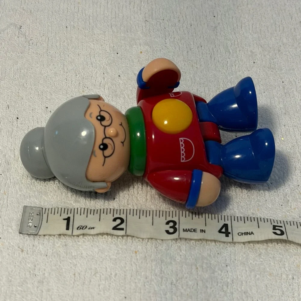 Tolo Toys First Friends Grandma Figure Clicking Posable Toy Red Blue Grey Bun